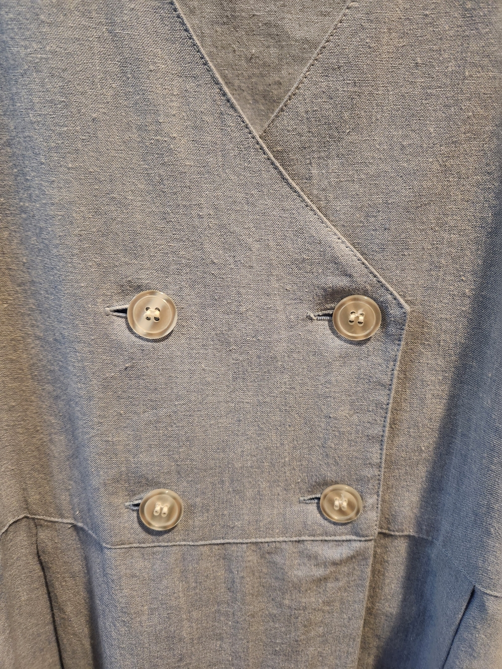 Vintage Susan Bristol Light Blue Double Breasted Jumper Pinafore Dress. SZ 12